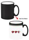 Color Changing Heat Sensitive Ceramic Mug, Image Revealed When HOT Liquid is Added! 3 Hearts