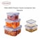Feelings Plastic Food Storage Container Set Square, 10 PCS