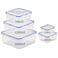 Feelings Plastic Food Storage Container Set Square, 10 PCS