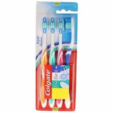 Colgate Triple Action Toothbrush Medium, Pack of 4