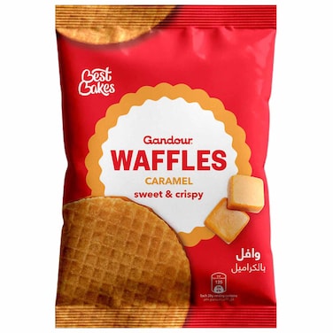 Gandour Waffles Caramel Sweet and Crispy, 28g, Pack of 24