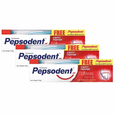 Pepsodent Cavity Fighter Toothpaste, 150g, Pack of 3