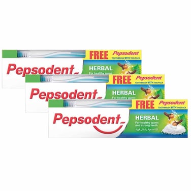 Pepsodent Herbal Toothpaste, 150g, Pack of 3