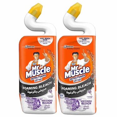 Mr. Muscle Foaming Bleach Lavender Toilet Cleaner, 750ml, Pack of 2