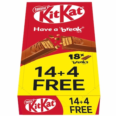 Nestle KitKat 2 Finger Milk Chocolate Wafer Bar 17.7g, Pack of 18