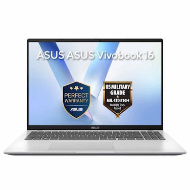 أسوس فيفوبوك 16 X1607CA لابتوب، 16 جيجابايت رام، 512 جيجابايت إس إس دي، إنتل كور ألترا 5 225H، شاشة 16 بوصة WUXGA، ويندوز 11، أزرق هادئ