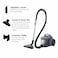 Electrolux Bagless Vacuum Cleaner, 2L, EFC52512, Blue