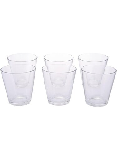 6Pcs Tumbler Set L(8CM) XW(8CM) XH(9CM) Transparent