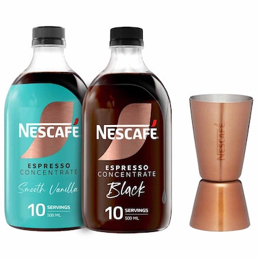 Nescafe Espresso Concentrate Black and Smooth Vanilla, 500ml, Pack of 2
