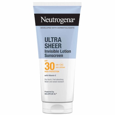 Neutrogena Ultra Sheer Invisible Lotion Sunscreen SPF30, Hydrating Body Lotion, 200ml