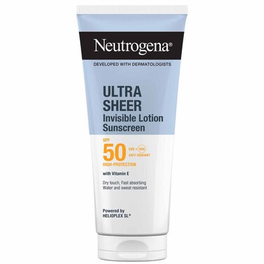 Neutrogena Ultra Sheer Invisible Lotion Sunscreen SPF50, Hydrating Body Lotion, 200ml