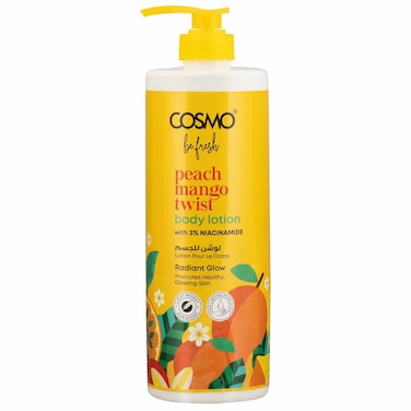 Cosmo Be Fresh Peach Mango Twist Body Lotion with 3% Niacinamide, 1L