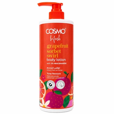 Cosmo Be Fresh Grapefruit Sorbet Swirl Body Lotion with 3% Niacinamide, 1L