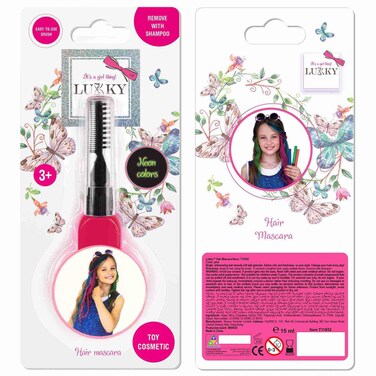 LUKKY Hair Mascara Neon Pink, 15ml, Washable Temporary Hair Color