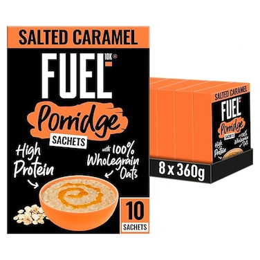 Fuel10K Salted Caramel High Protein Porridge Sachets, 36g, Pack of 10