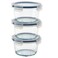 Glass Food Containers with Snap-Lock Lids, Round, 600 ml, 3-Pack