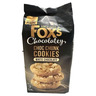 Fox's Chocolatey Choc Chunk Cookies White Chocolate, 100g