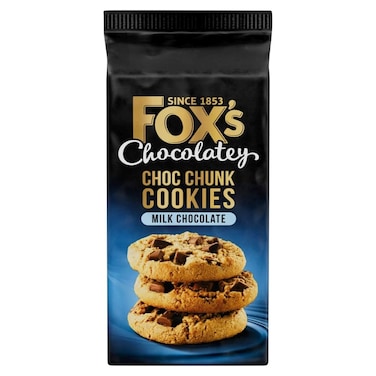 Fox's Chocolatey Milk Chocolate Choc Chunk Cookies, 180g