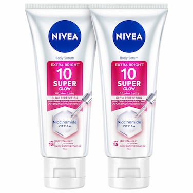 Nivea Body Serum Extra Bright 10 Super Glow with Niacinamide, 170ml, Pack of 2