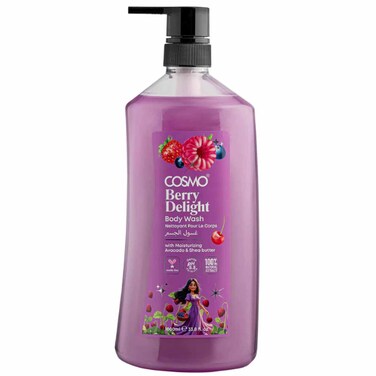 Cosmo Berry Delight Moisturizing Body Wash with Avocado and Shea Butter, 1L