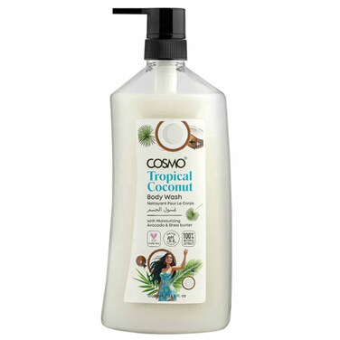 Cosmo Tropical Coconut Moisturizing Body Wash with Avocado and Shea Butter, 1L