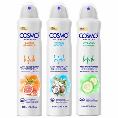 Cosmo Be Fresh Anti-Perspirant Deodorant Assorted Spray, 250ml