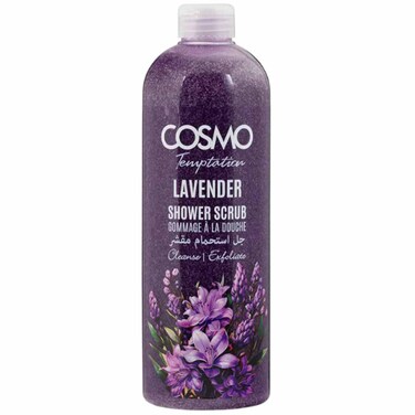 Cosmo Temptation Lavender Shower Scrub Cleanse and Exfoliate, 1L