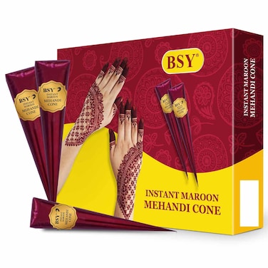 BSY Instant Maroon Mehandi Cone 28g