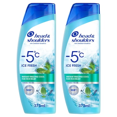 Head &amp; Shoulders Ice Fresh Anti-Dandruff Shampoo, 375ml, Pack of 2