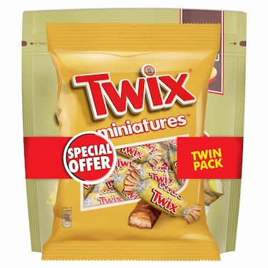 Twix Miniatures Chocolate Twin Pack, 180g + 150g