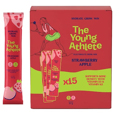 The Young Athlete Strawberry Apple Electrolyte Hydration Drink Mix, 3.8g, Pack of 15