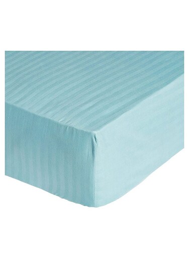 Comfort Stripe Microfiber AQUA Fitted Sheet Double 120x200 cm