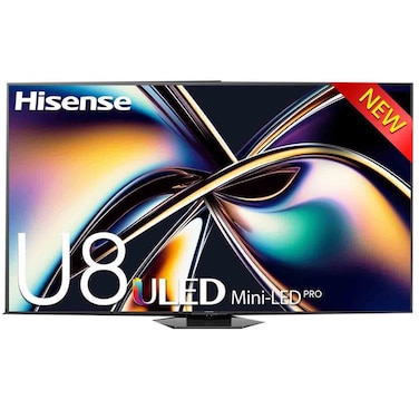 هايسنس تلفاز ذكي  بشاشة مقاس 85 بوصة بتقنية Mini-LED PRO  85 ، بدقة 4K فائقة الوضوح، موديل 85U8Q، أسود