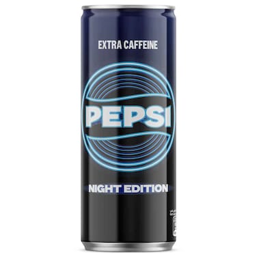 Pepsi Night Edition Extra Caffeine Carbonated Soft Drink, 330ml