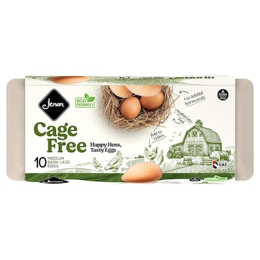 Jenan Cage Free Brown Eggs, Medium, 10 PCS