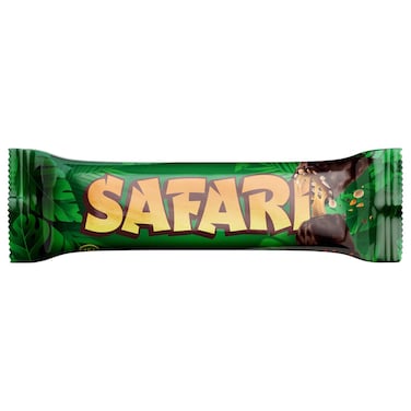 Gandour Safari Wafer, Caramel and Cereal Bar with Milk Chocolate Flavour, 50g
