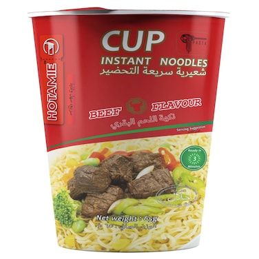Hotame Cup Instant Noodles Beef Flavour, 65g, Pack of 3