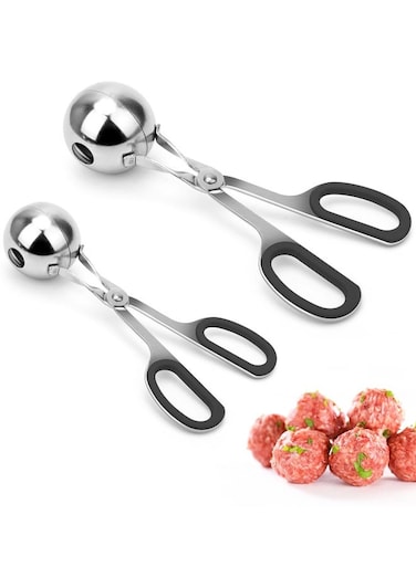 None-stick Meatball Scoop Ball Maker with Detachable Anti-Slip Handles, Stainless Steel Meat Baller for Kitchen