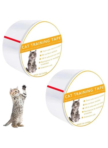 STAYOUNG 2PCS Anti-Cat Scratch Training Tape, Anti-Cat Scratch Sofa Protection Tape, suitable for sofa, carpet and other furniture