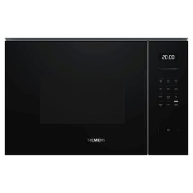 Siemens iQ500 BE555LMB2M Built-In Microwave with Grill, 60cm, Black Glass