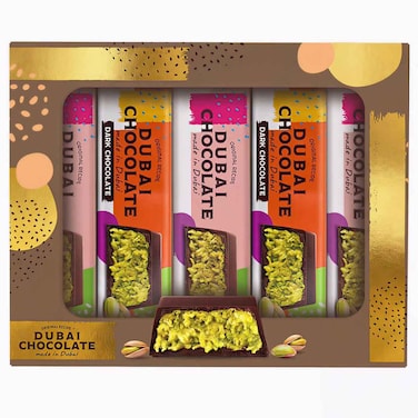 Katrina Dubai Chocolate Dark Chocolate Pistachio Bars, 45g, Pack of 5