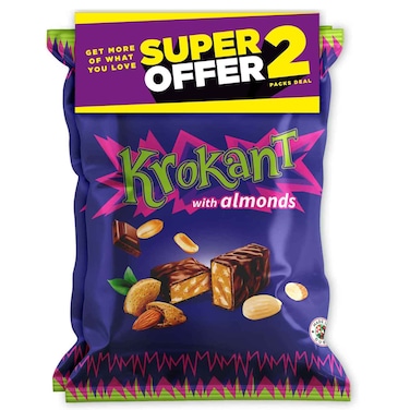 Krokant Chocolate Coated Almond Candy Bars, 500g, Pack of 2
