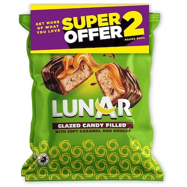 Lunar Glazed Candy Filled with Soft Caramel and Nougat, 500g, Pack of 2