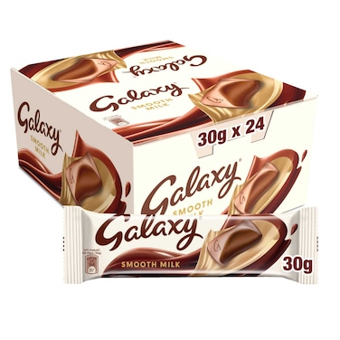 Galaxy Smooth Milk Chocolate Bar, 30g, Pack of 24