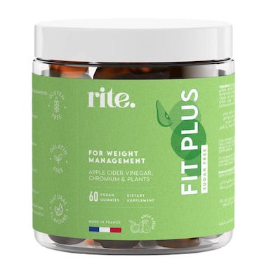 Rite Fit Plus Vegan Gummies with Apple Cider Vinegar and Chromium, 60 Gummies