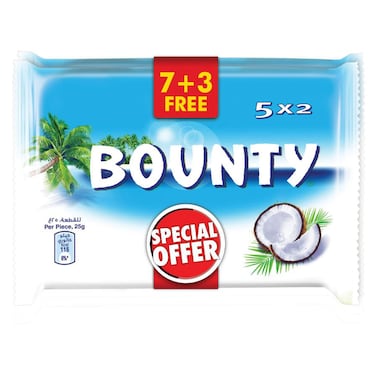 Bounty Milk Chocolate with Coconut Filling,50g, Pack of 10