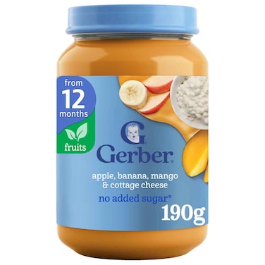 Gerber Apple Banana Mango and Cottage Cheese Puree, 190g