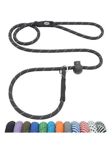 Hiado Slip Lead Dog Leash Reflective with Stopper Loop Rope Training No Pull for Small Medium Large Dogs 4ft Black