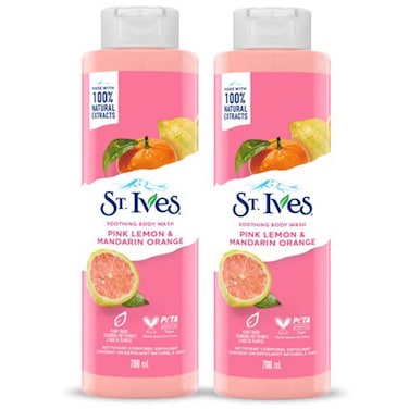 St. Ives Pink Lemon and Mandarin Orange Soothing Body Wash, 700ml, Pack of 2
