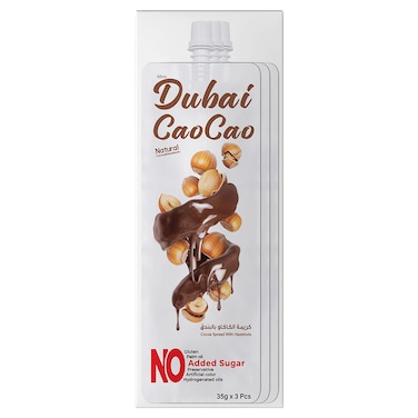 Dubai CaoCao Cocoa Spread With Hazelnuts, 35g, Pack of 3